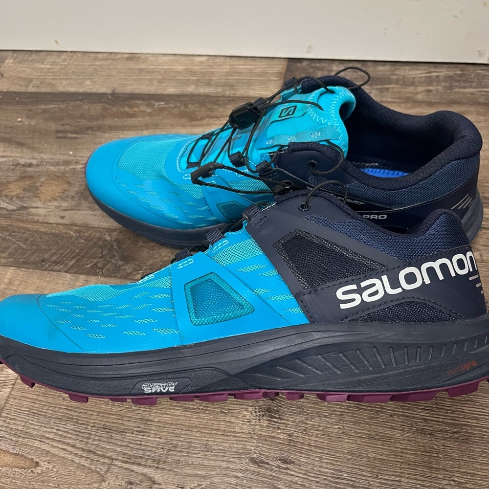 Salomon Teal and Navy Running Shoes